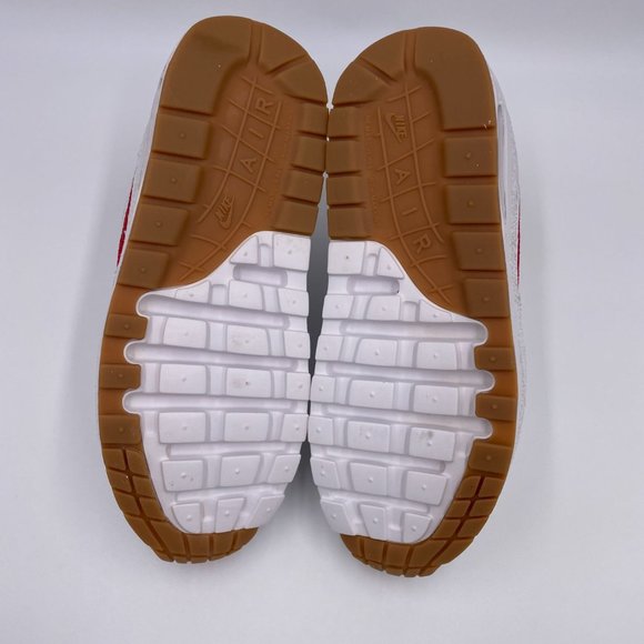 Nike Air Max 1 BG White / Red Womens Shoes - Picture 6 of 8